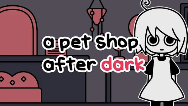 a pet shop after dark